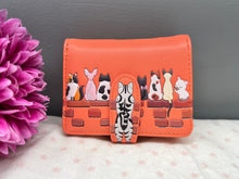 Load image into Gallery viewer, Small Women’s Wallet - Cats in a Row Salmon
