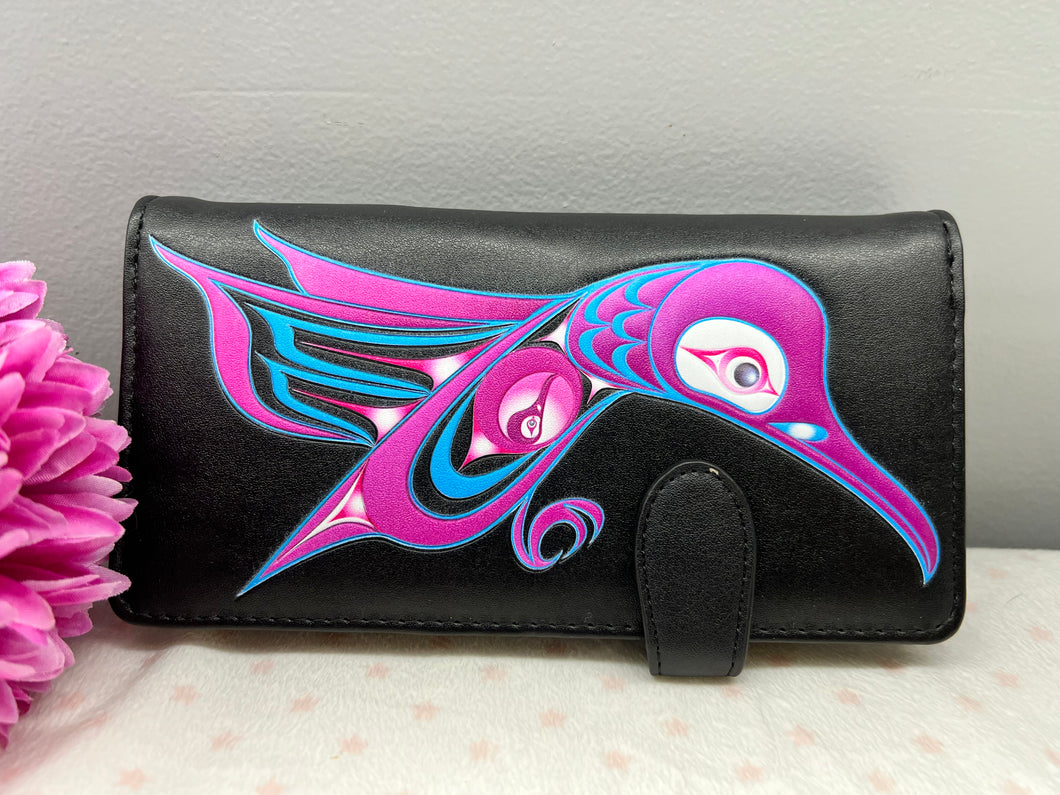 Large Women’s Wallet - Indigenous Hummingbird