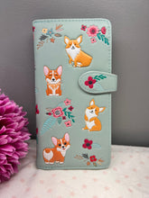 Load image into Gallery viewer, Large Women&#39;s Wallet - Corgi Mint
