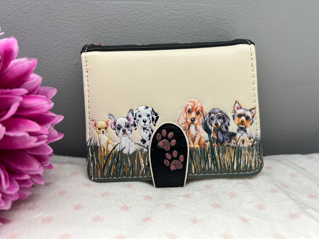Small Women’s Wallet - Puppy Love Cream