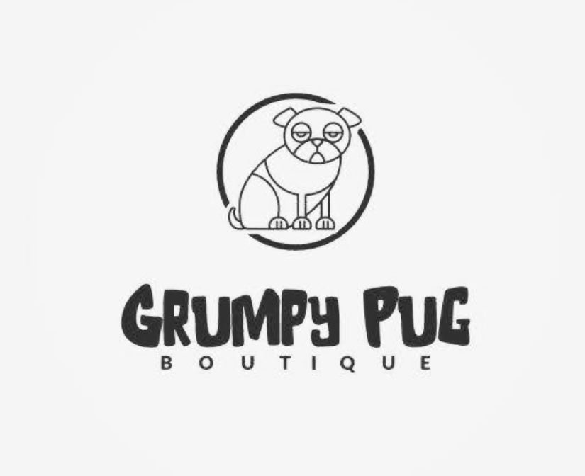 Grumpy Pug logo decal