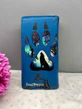 Load image into Gallery viewer, Large Women’s Wallet - Wolf Paw Deep Blue
