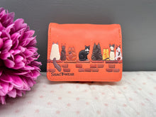 Load image into Gallery viewer, Small Women’s Wallet - Cats in a Row Salmon
