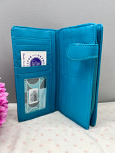 Load image into Gallery viewer, Large Women’s Wallet - Wolf Paw Teal
