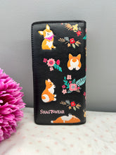 Load image into Gallery viewer, Large Women&#39;s Wallet - Corgi Black
