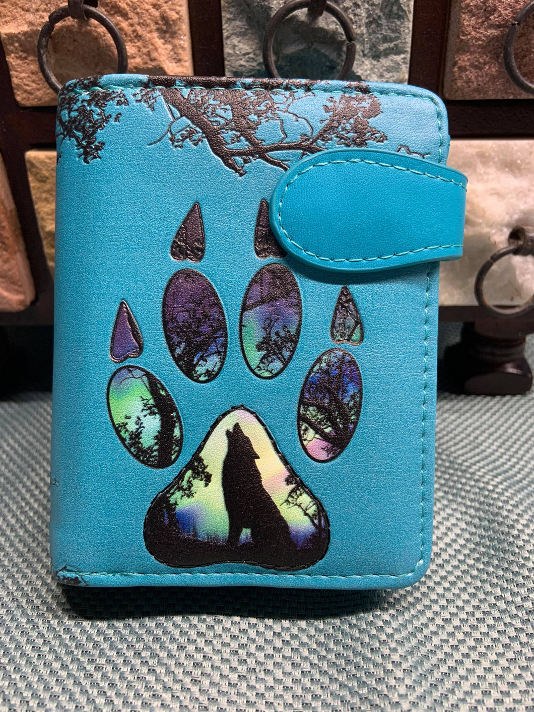 Small Women’s Wallet - Paw Teal