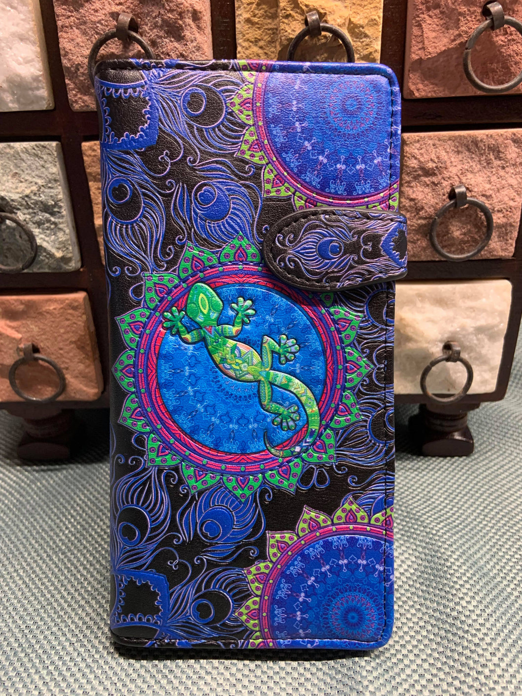 Large Women's Wallet - Gecko Blue