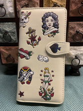 Load image into Gallery viewer, Large Women&#39;s Wallet - Biker Chick Cream
