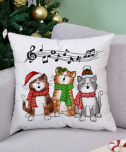 Load image into Gallery viewer, Pillow Case - Christmas Musical Cats
