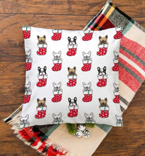 Load image into Gallery viewer, Pillow Case - Frenchies in Stockings
