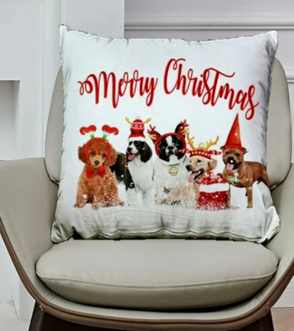 Pillow Case - Merry Christmas Pups