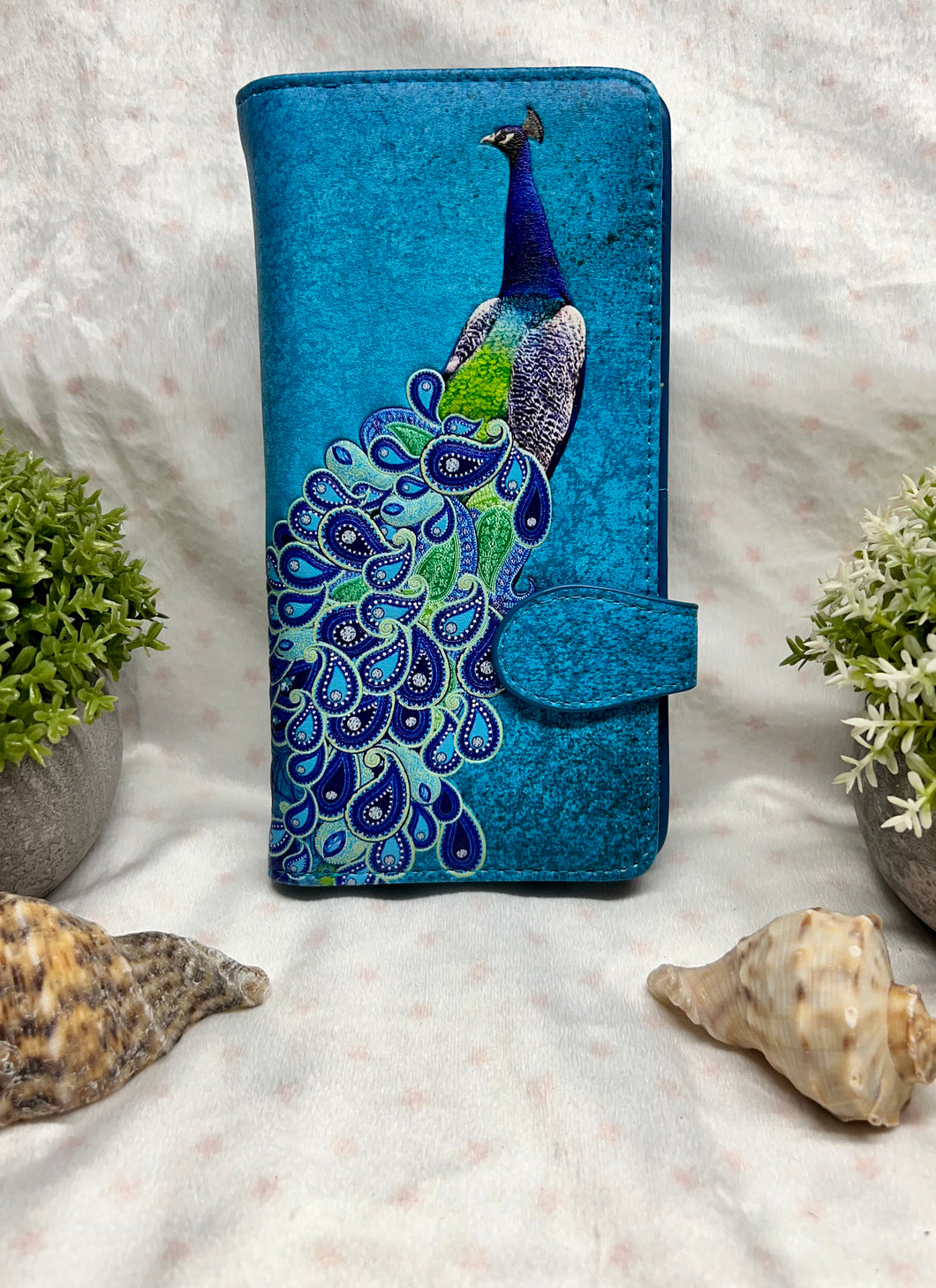 Large Women’s Wallet - Peacock Blue