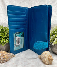 Load image into Gallery viewer, Large Women’s Wallet - Peacock Blue
