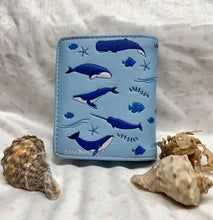 Load image into Gallery viewer, Small Women’s Wallet - Whales Blue
