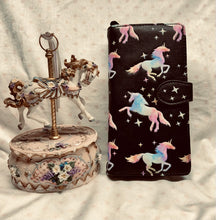 Load image into Gallery viewer, Large Women’s Wallet - Unicorn Black
