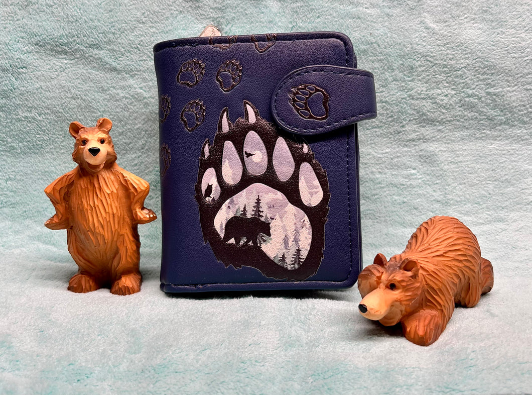 Small Women’s Wallet - Bear Paw Navy Blue