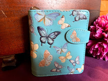 Load image into Gallery viewer, Small Women’s Wallet - Butterfly Blue
