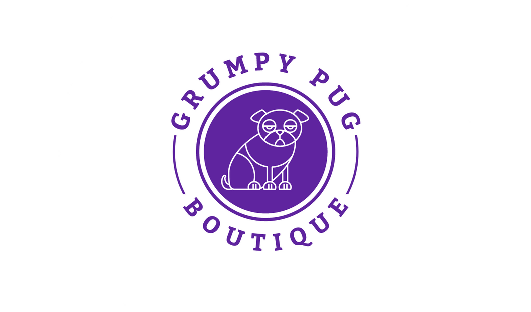 Grumpy Pug round decal