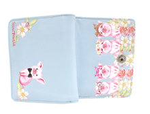 Load image into Gallery viewer, Small Women’s Wallet - Piglets Blue

