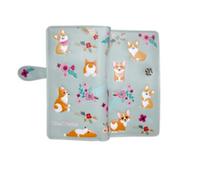 Load image into Gallery viewer, Large Women&#39;s Wallet - Corgi Mint
