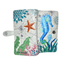 Load image into Gallery viewer, Large Women&#39;s Wallet - Sea Horse White
