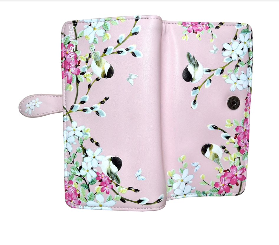 Large Women's Wallet - Chickadee Garden