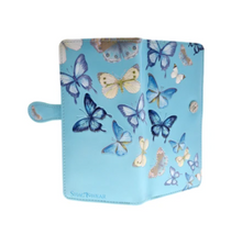 Load image into Gallery viewer, Large Women&#39;s Wallet - Butterflies Blue
