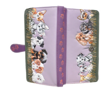 Load image into Gallery viewer, Large Women’s Wallet - Puppy Love Purple

