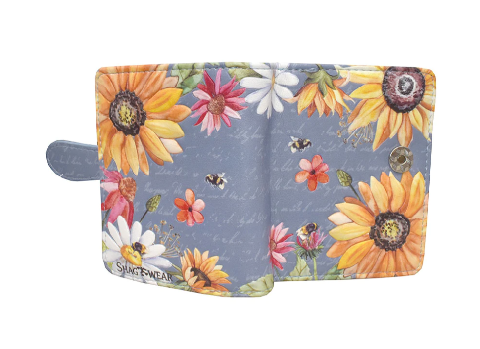 Small Women’s Wallet - Sunflowers Blue