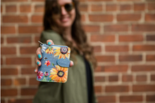 Load image into Gallery viewer, Small Women’s Wallet - Sunflowers Blue
