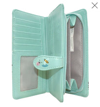 Load image into Gallery viewer, Large Women’s Wallet - Garden Cats Mint
