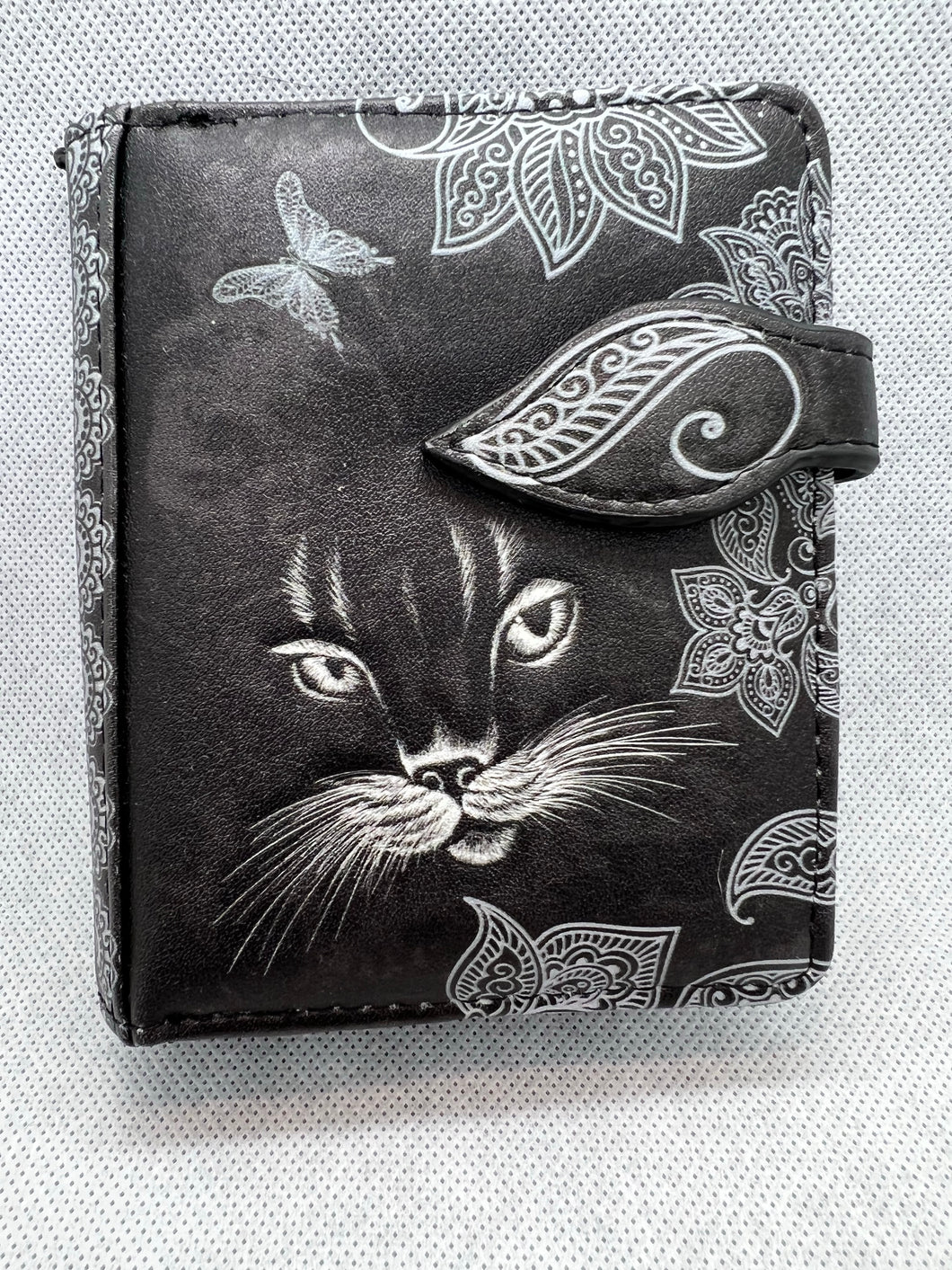 Small Women’s Wallet - Shadow Cats Black