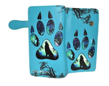 Load image into Gallery viewer, Large Women’s Wallet - Wolf Paw Teal
